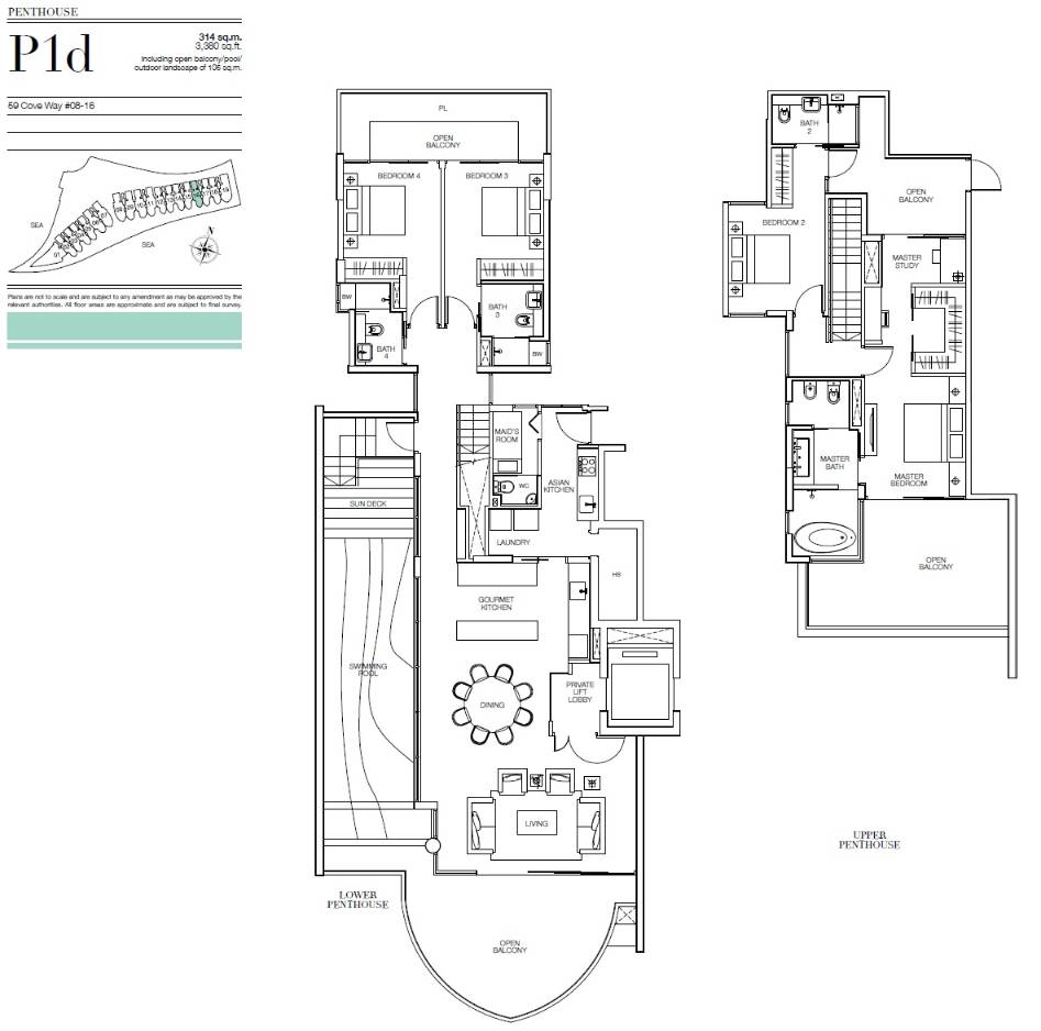 Seascape 1 Bedroom Floor Plan 8