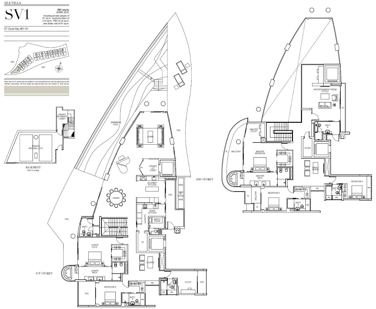 Seascape 1 Bedroom Floor Plan 10